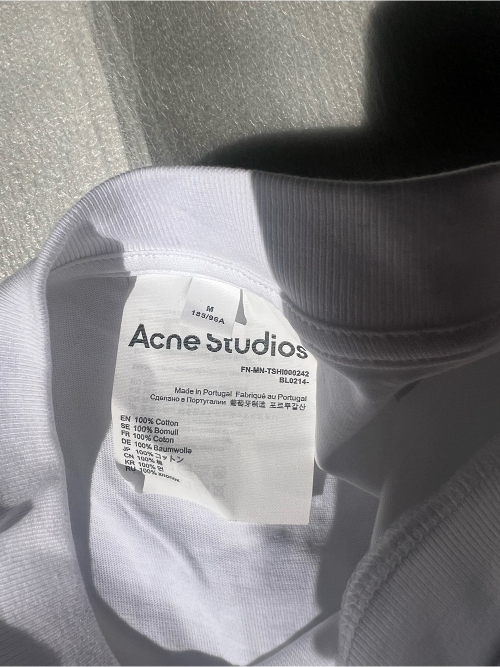 Acne Studios Oversized White Pocket Tee Pink Label - Picture 3 of 4